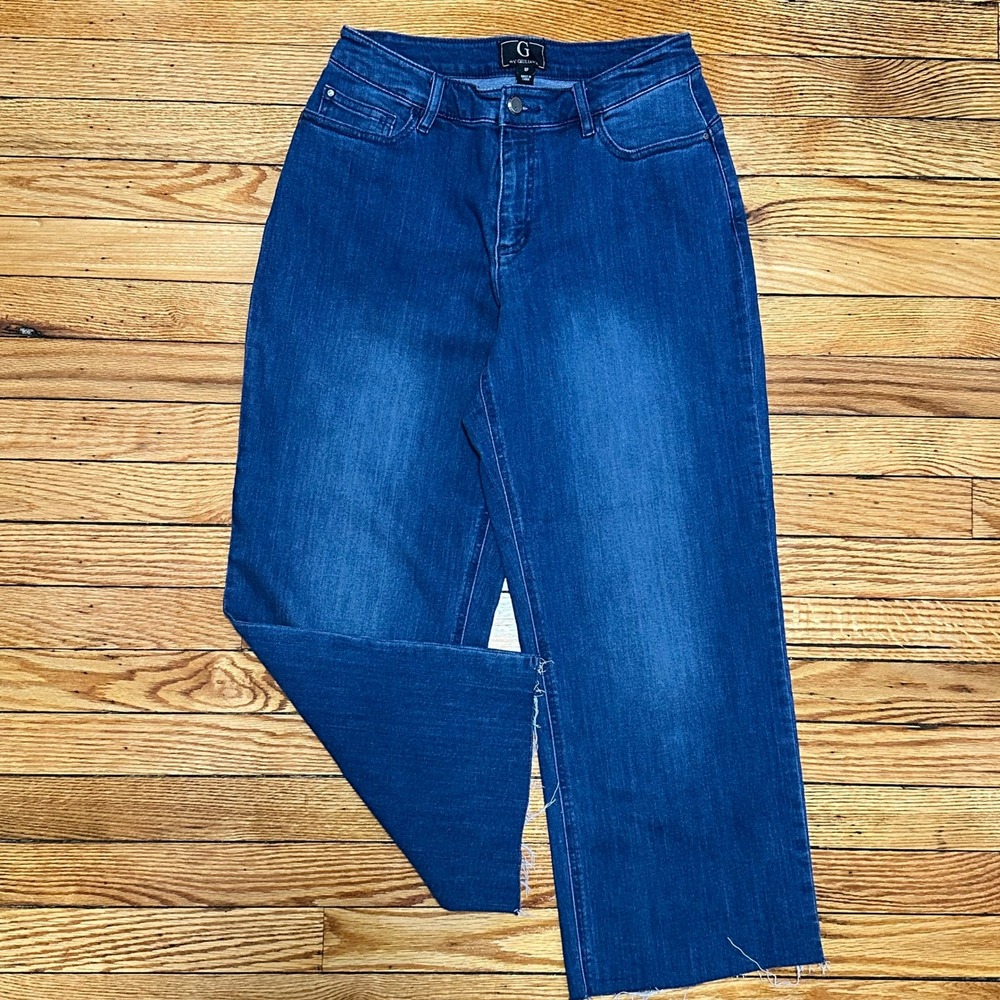 G by Giuliana Wide Leg Cropped Denim Jeans‎ Size 8P Effortless Chic